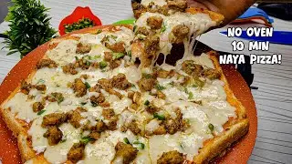 Pizza Recipe Without Oven | Bread Pizza Recipe | Pizza Sauce Recipe | Chicken Pizza | Naya Food