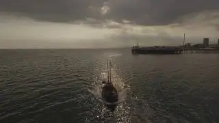 Brighton Beach England UK DJI Phantom 4 Pro Drone flight