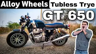Installing Alloy Wheels on GT 650 🔥  | Before vs After | 😱 Royal Enfield Ride Quality Changed?