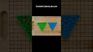 Triangles with Circles Tessellation - 3D Triangular Mosaic Tiles - Hexagonal pattern  #CookieCutters