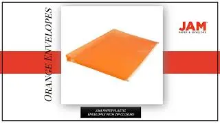 218Z1or Plastic Envelopes with Zip Closure - Letter Booklet - 9 3/4 x 13 -  Orange - 12/Pack