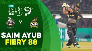 Saim Ayub Fiery 88 | Lahore Qalandars vs Peshawar Zalmi | Match 12 | HBL PSL 9 | M1Z2U