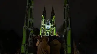 Video Mapping onto Bazilika svat&eacute; Ludmily N&aacute;měst&iacute; M&iacute;ru, Prague #signallight #signalfestival