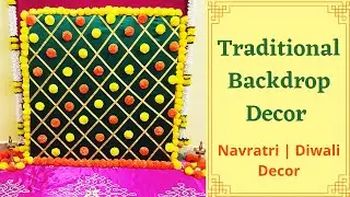 Traditional Backdrop Decoration | Navratri Decoration Ideas at home | Diwali Lakshmi Puja Decoration