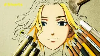 Drawing manga of Mikey with prismacolor set 150 #Shorts [113]