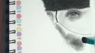 Steps for shading a portrait with charcoal of an Arab girl in the niqab|#illustration #photooftheday