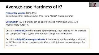 Yanyi Liu: On One-way Functions and Kolmogorov Complexity