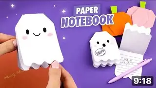 DIY Origami Paper Ghost Notebook 📓👻 | No Glue Needed | Easy Halloween Craft & Aesthetic Stationery