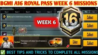 Bgmi A16 Week 6 Missions|Season c9s26 (Week 6) RP Missions|Bgmi A16 Royal Pass