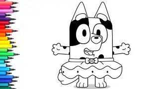 Bluey Muffin dibujo Drawing, Painting & Coloring For Kids and Toddlers_ Child Art