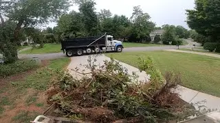 AMAZING retaining wall and brush to clear yard for pool! demolition Land clearing! Bobcat! Pt 2!