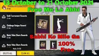 free fire Skyler character free redeem code 13 October to 21 October 2021, Baby Shake emote free