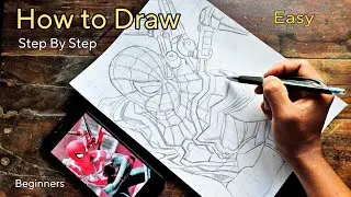 How To Draw Spiderman/Easy  Spiderman Drawing/Step By Step/ Outline Tutorial