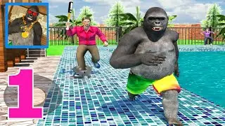 Scary Stranger: Gorilla Pranks House Owner Ape 3D level  1 - 4 Gameplay Part 1