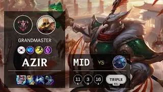 Azir Mid vs Vex - KR Grandmaster Patch 11.22