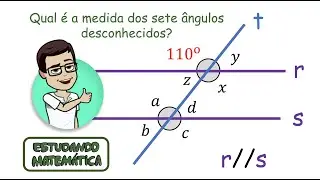 Paralelismo entre retas no plano - Sete &acirc;ngulos desconhecidos - &Acirc;ngulos Alternos Internos