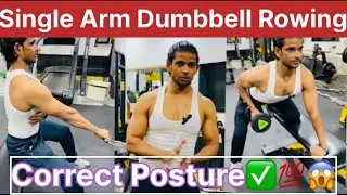 Back workout/Single Arm Dumbbell Rowing Correct Posture ✅💯😱