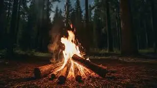 Deep Forest Campfire Sounds | 3 Hour Relaxing Night Ambience (No Music)