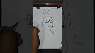quick simple easy lord shiva. shiva face. #art #viral #drawing #shiv #shorts