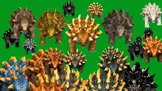 Dinosaur Jurassic Animals Ankylosaurus Running Green Screen Blue Screen Black Screen Best HD Dinosau