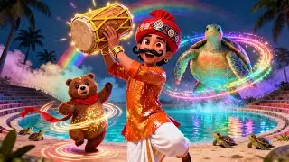 Kalu Madari Aaya | कालू मदारी आया | Dancing Bear | Rainbow Turtle Carnival Hindi Kids Song