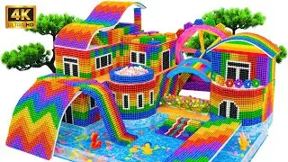 Build a Beautiful Modern House with Swimming Pool using Magnetic Balls