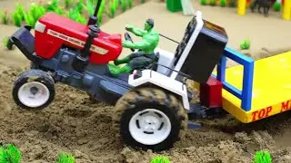 Tractor Working on Road Construction | Laying Gravel with Tractor