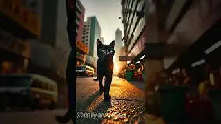 Shadow in the Alley! #ai #story #cat