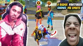 V BADGE YOUTUBER GF BF SHOWS ME EMOTE ON BR RANKED😱