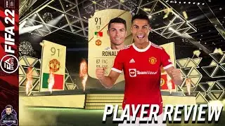 THE BEST STRIKER IN FIFA 22? 91 CRISTIANO RONALDO PLAYER REVIEW FIFA 22 ULTIMATE TEAM
