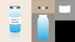 Covid-19 vaccine bottle design Vector Illustration, step by step tutorial in Adobe Illustrator.