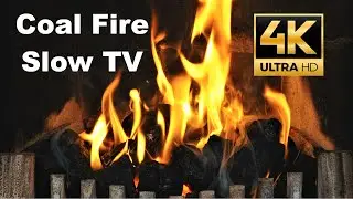 Real coal fire with relaxing sounds - Slow TV