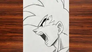 How to Draw Goku Screaming (Side View) - Step-by-Step Tutorial 