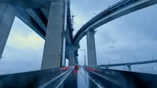 [4K] A lot of rainy evening Busan City Drive | Yeongdo - Busan Port Bridge - Gwangan Bridge | 89