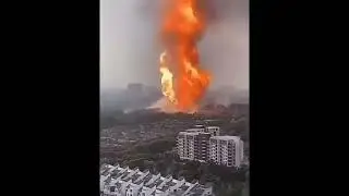 A massive fire broke  at a gas pipeline in Malaysia #gaspipeline #fireaccident #fire #vikriworld