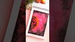 Glowing plants 🌌#shorts #art #watercolorpainting
