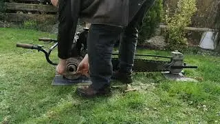Stihl B, Baumfällmaschine, Chainsaw, Zweimannsäge