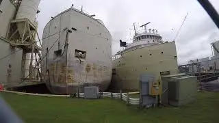 SS Alpena(1942) transferring cargo through the S. T. Crapo(1927) in GreenBay, Wisconsin August 2022.