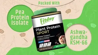 Fitday Plant Protein Powder Sport - Caf&eacute; Mocha - Perfect for Muscle Growth & High Performance