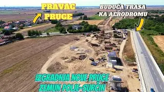 Veliki radovi izgradnja pruge Zemun polje-Surčin dron video tačnih lokacija nastavka ulice i pruge