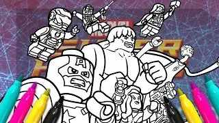 LEGO Superheroes Coloring Set | How To Draw Avengers