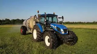 New Holland T5.95 water tanken en land bewateren door droogte paleis Soestdijk 4K DJI mini 3 pro