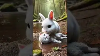 With a warm heart and quiet courage, the rabbit helped the injured cat.