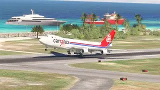 VERY LOW Approach! Cargolux Boeing 747 Lands at a Small Airport