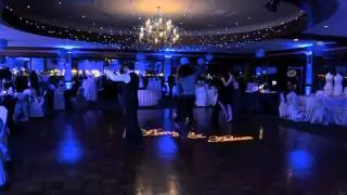 Blue theme wedding lighting in Cleveland, Ohio