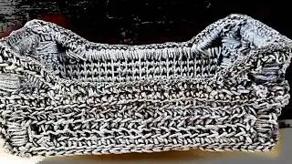 ... riciclo cassetta plastica frutta con spago e uncinetto Cose&Crochet