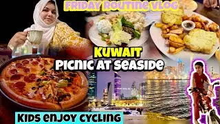 Bacho k Sath Picnic😎||kuwait Beach🏖️Pizza Hut kuwait Review🍕#pakistanivloggerinkuwait  #pizzahut