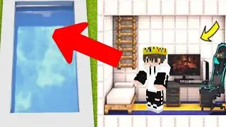 I made secret base under swimming pool in Minecraft PE