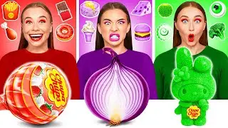 24 Часа Едим Еду Одного Цвета Челлендж | Безумные Ситуации на Кухне от TeenTeam Challenge