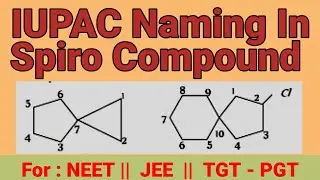 IUPAC Names of Spiro Compounds | Spiro nomenclature #iupacnaminginspirocompounds #spironames #iupac